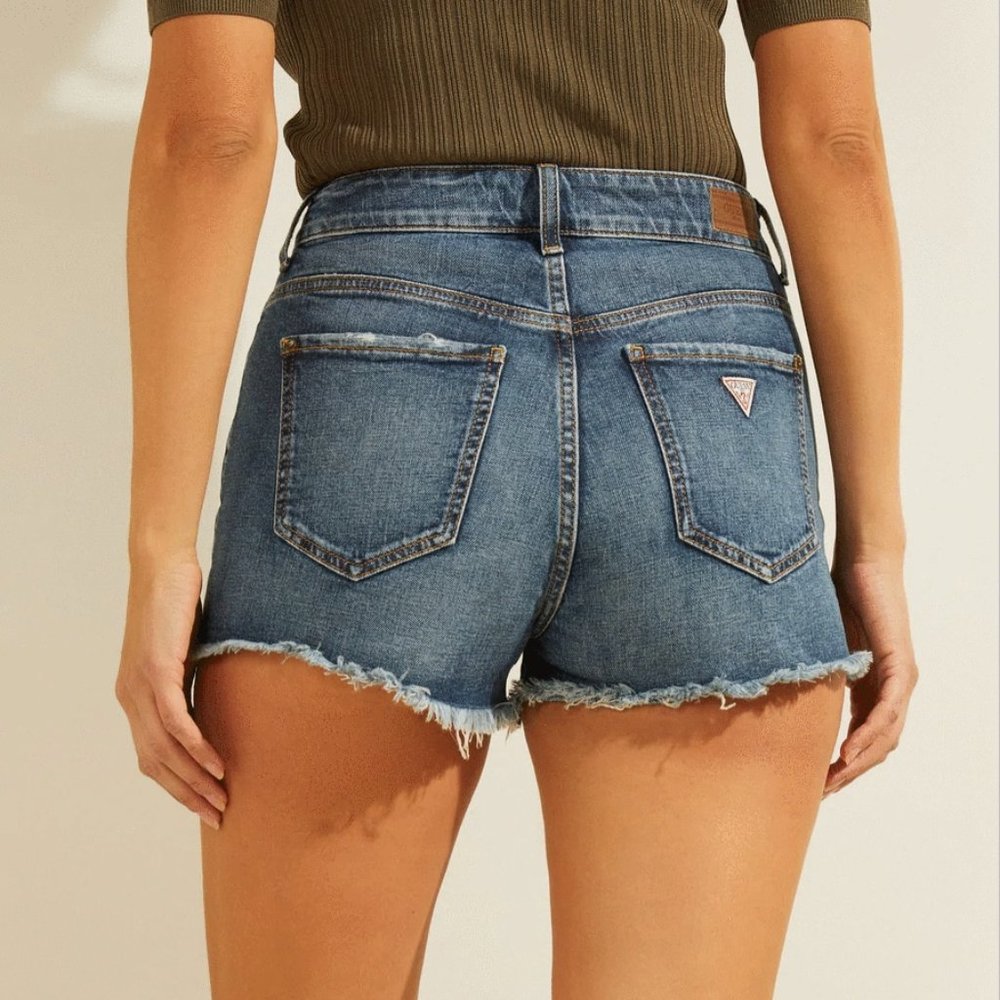 GUESS Women's Vintage Denim Mom Shorts